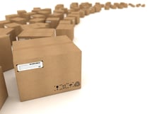 Cardboard boxes on white background