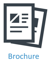 Brochure with blue text
