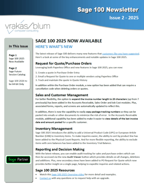 Page One Sage 100 Image