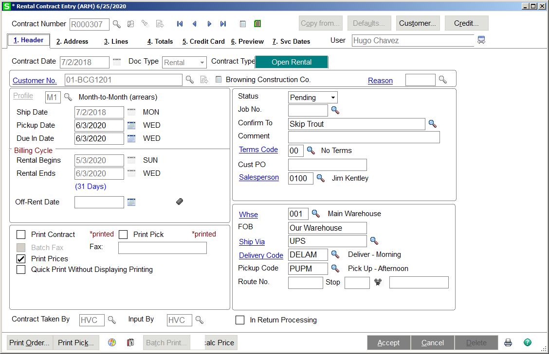 ARM - contract entry header