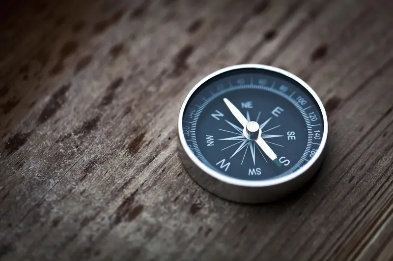 Compass on desk