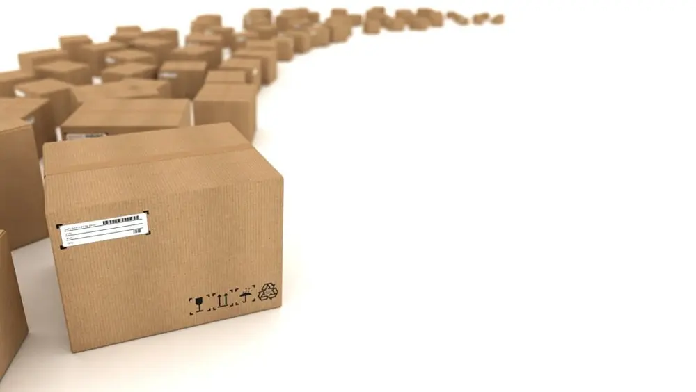 Cardboard boxes on white background