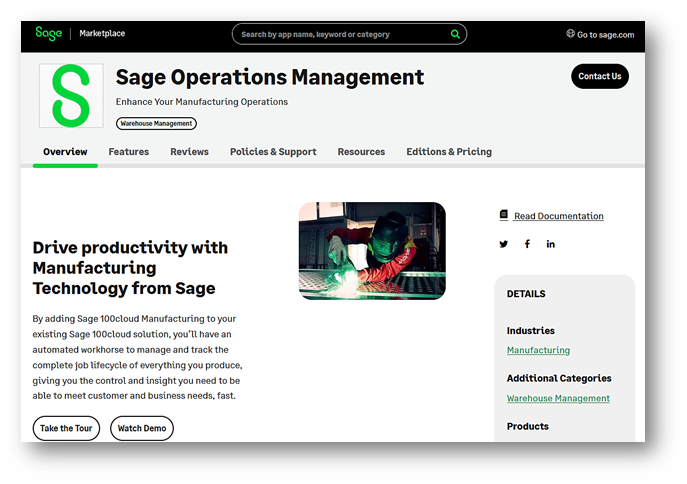 Sage Production Management