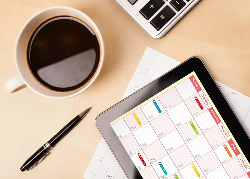 coffee and calendar