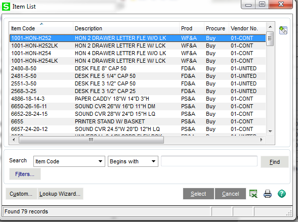 Screen Shot of Program