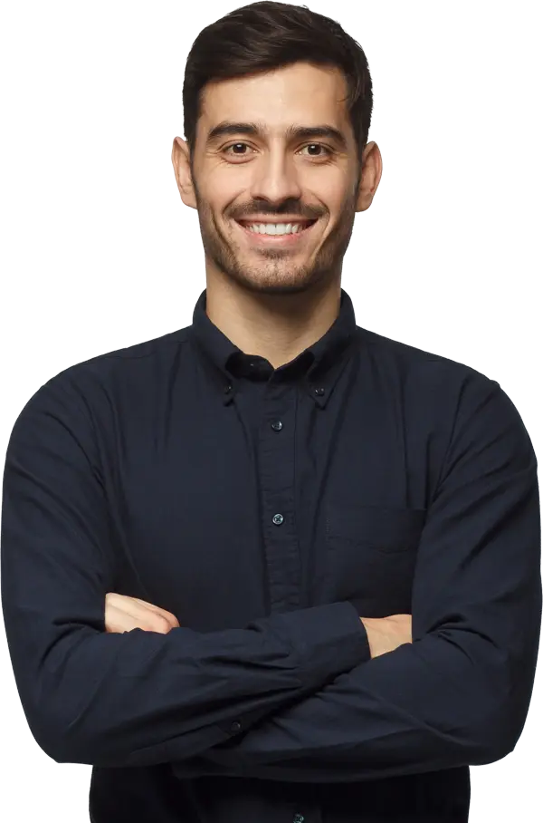 man with arms folded